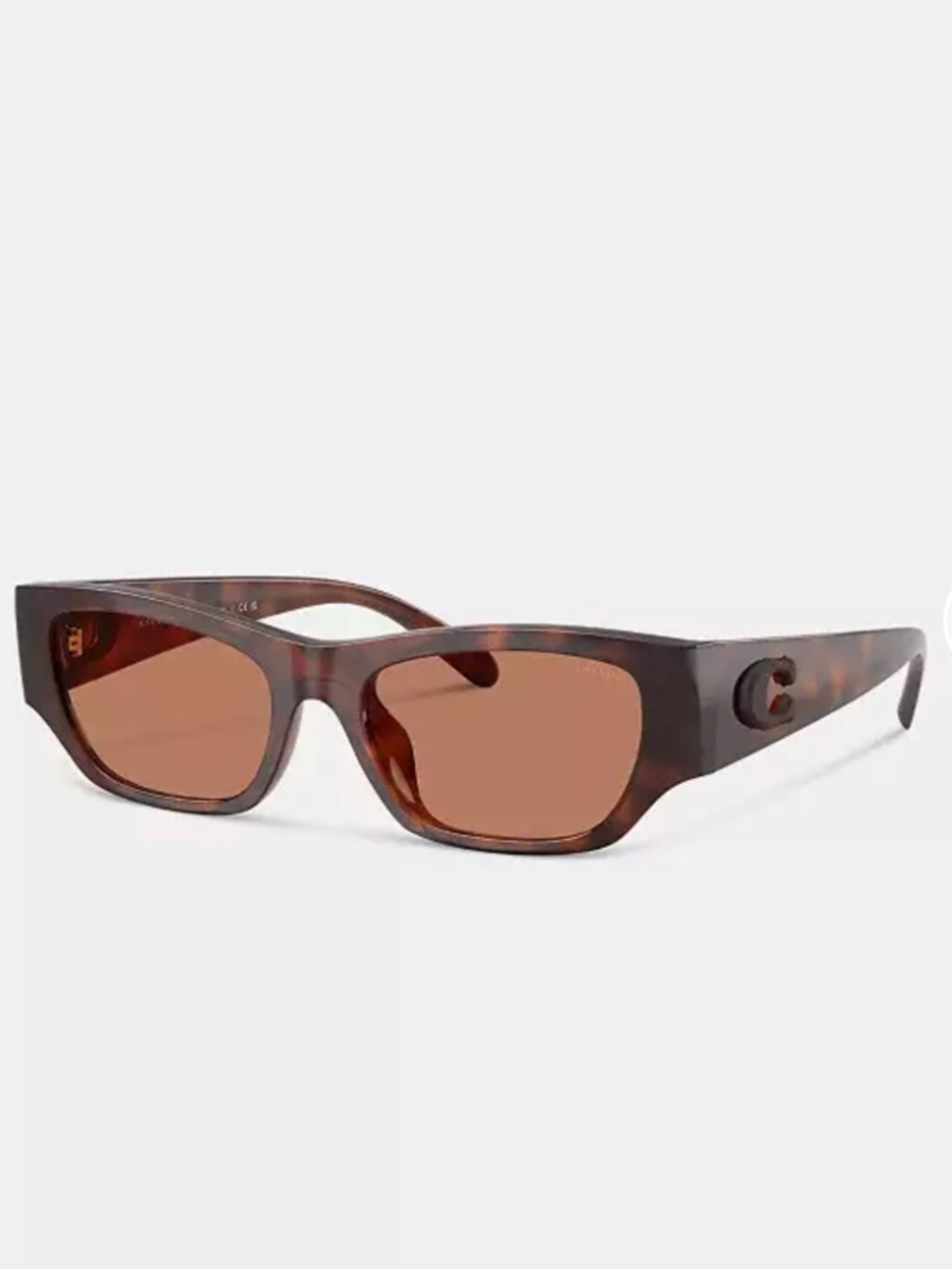 Coach Beveled C Narrow Cat Eye Sunglasses NEW